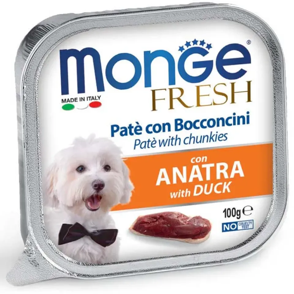 Фото Корм вологий для собак Монж Monge Dog FRESH з качкою купити за ціною ₴53.00