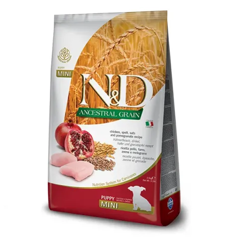Корм для цуценят Фарміна з куркою N&D Low Grain CHICKEN & POMEGRANATE PUPPY MINI купити за ціною ₴529.00