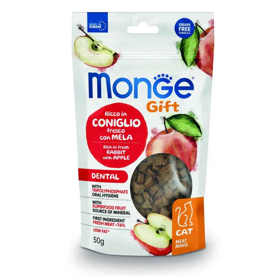 Фото Monge Gift Cat Dental кролик з яблуком купити за ціною ₴188.00