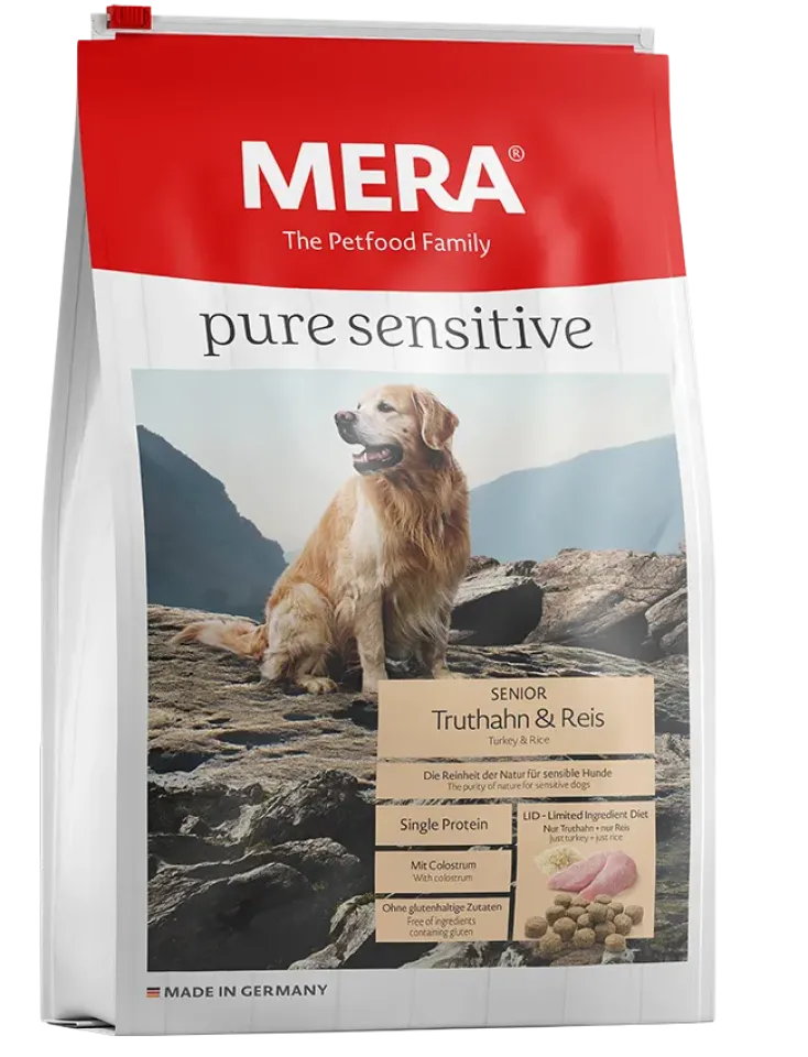 Фото Мера АКЦІЯ! MERA pure sensitive Senior Корм для собак похилого віку з індичкою та рисом 1кг + миска 350мл купити за ціною ₴359.00
