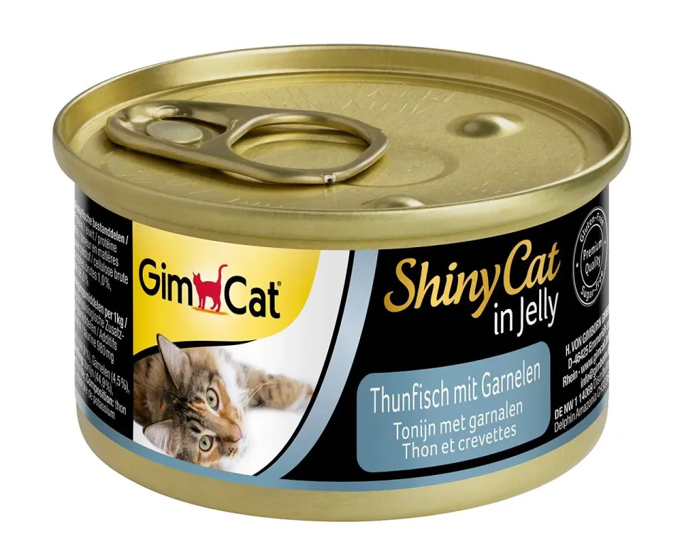 Фото ДжимКет Шайні Кет для котів вологий Корм GimCat Shiny Cat з тунцем та креветками купити за ціною ₴99.00