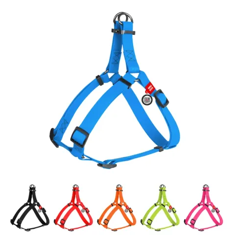 Шлея для собак водостійка WAUDOG Waterproof, c QR паспортом, металічна пряжка-фастекс, Ш 20 мм, Дов 50-80 см блакитний купити за ціною ₴936.00