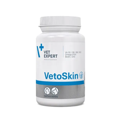 Vet Expert VetoSkin Харчова добавка для підтримання здоров'я шкіри та якості шерсті у котів і собак купити за ціною ₴939.00