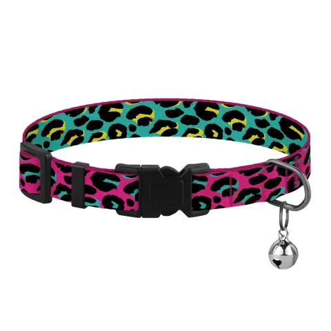 Нашийник для Котів BronzeDog Urban Art Нейлоновий з Пластиковою Пряжкою та Дзвіночком Леопард  XS(49/8722) купити за ціною ₴88.20