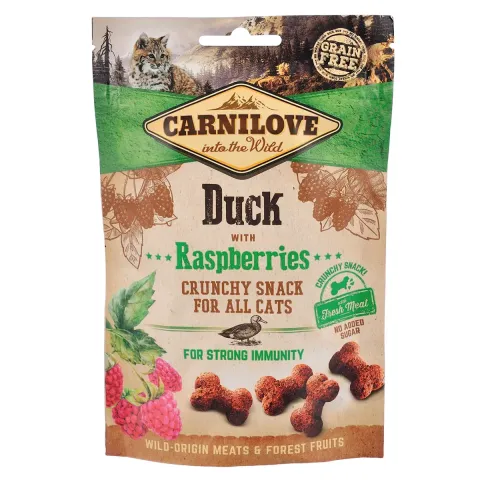Карнілав для котів Ласощі Carnilove Cat Crunchy Snack з качкою та  малиною, 50г купити за ціною ₴129.00