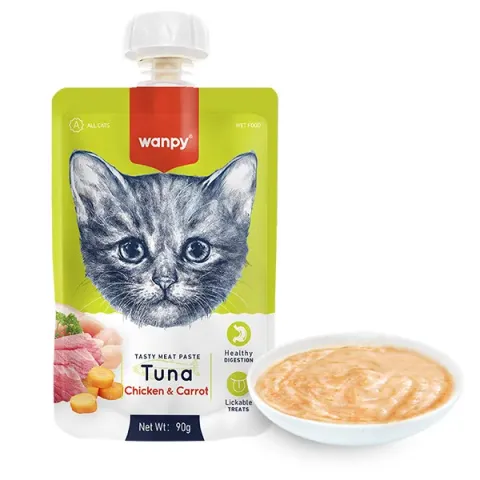 Ванпі Wanpy Tuna Chicken & Carrot ВАНПІ КРЕМ-ПЮРЕ ТУНЕЦЬ І КУРКА З МОРКВОЮ рідкий корм для котів купити за ціною ₴109.00