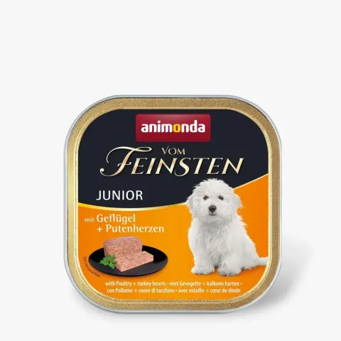 Корм для цуценят Vom Feinsten Junior with Poultry + Turkey hearts (птиця та індичка) купити за ціною ₴99.00