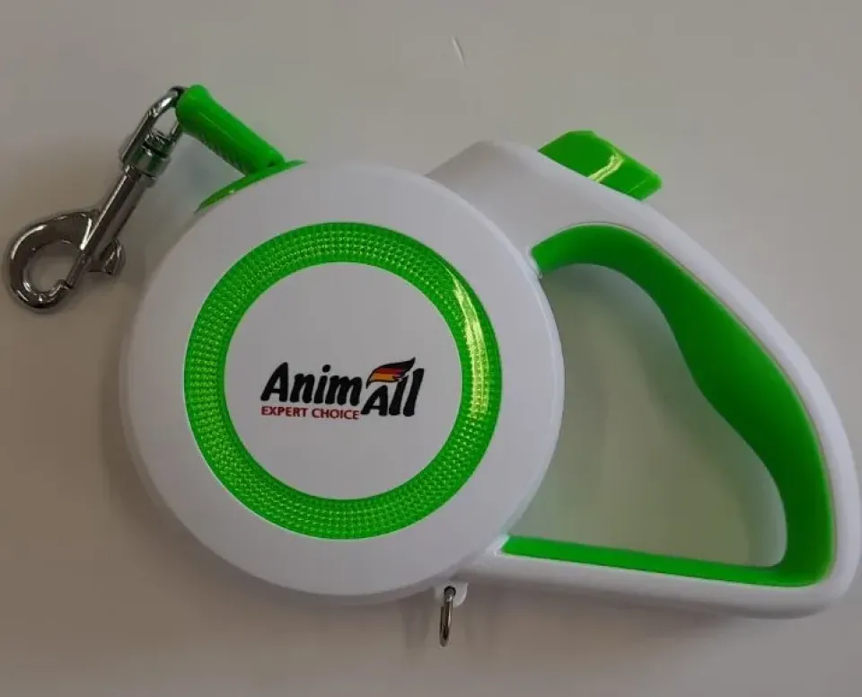 Фото Повідець-рулетка AnimAll Reflector M до 25 кг/5 метрів Салатовий-білий купити за ціною ₴540.00
