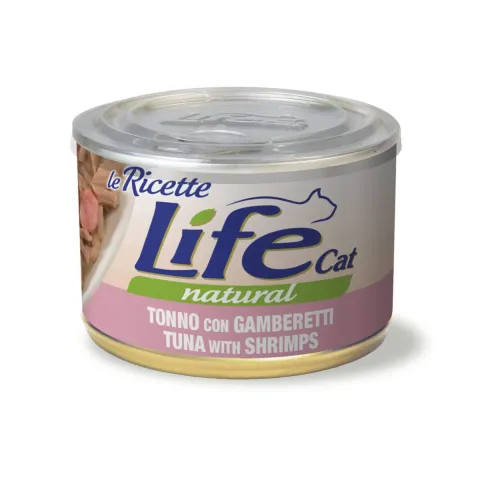 Вологий корм для котів ЛайфКет LifeCat Тунець з креветками купити за ціною ₴130.00