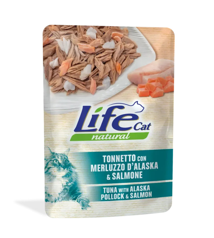 Фото Вологий корм для котів ЛайфКет LifeCat Тунець з тріскою та лососем купити за ціною ₴73.00