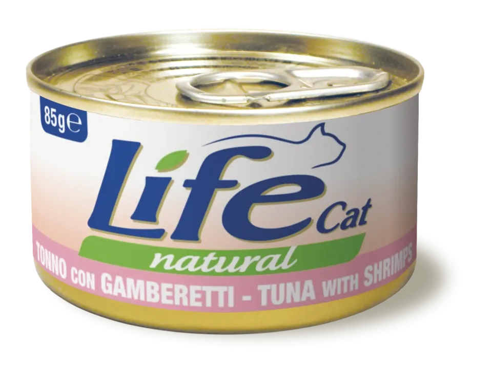 Фото Вологий корм для котів ЛайфКет Life cat Тунець з креветками купити за ціною ₴85.00