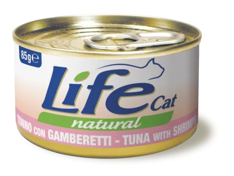 Вологий корм для котів ЛайфКет Life cat Тунець з креветками купити за ціною ₴85.00