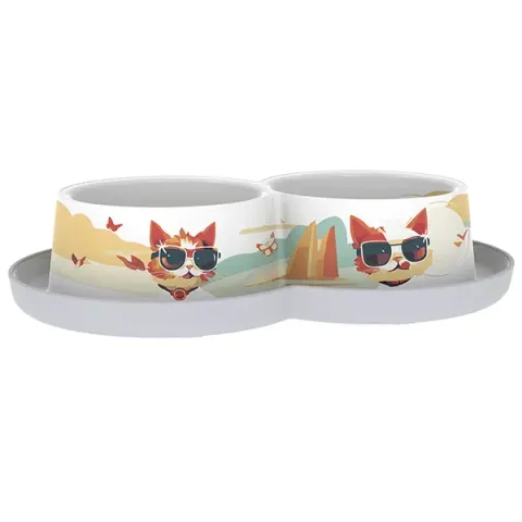 Moderna Double Trendy Dinner Indy&Louise МОДЕРНА ІНДІ та ЛУЇЗА подвійна миска для котів, 2х350мл купити за ціною ₴240.00