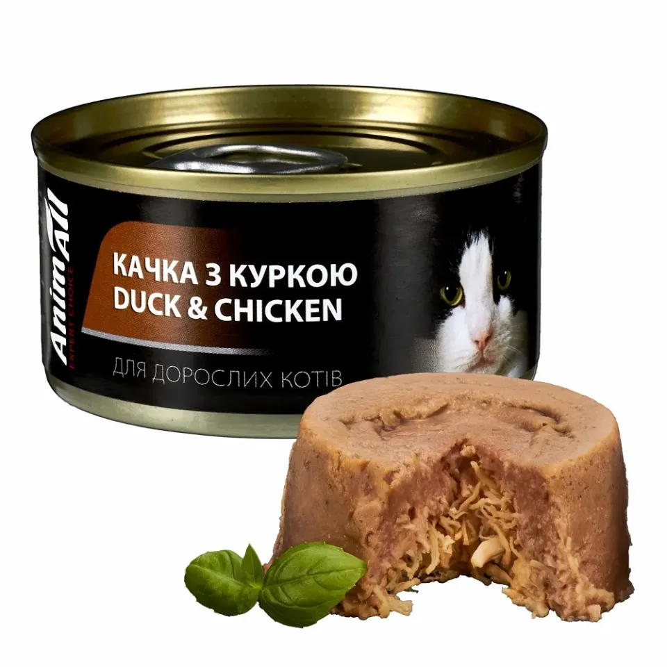 Фото АнімАлл вологий корм для котів з качкою та куркою 80 г купити за ціною ₴58.00