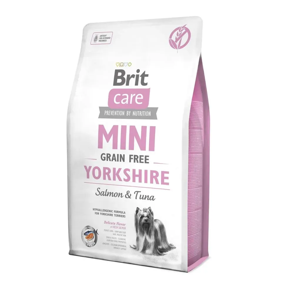 Фото Бріт Кеа для собак Корм Brit Care Mini GF Yorkshire з лососем та тунцем купити за ціною ₴1079.00