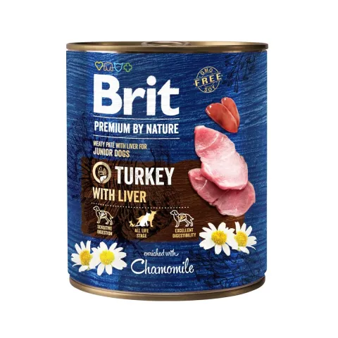 Бріт преміум корм вологий для собак Brit Premium by Nature з індичкою та печінкою купити за ціною ₴289.00
