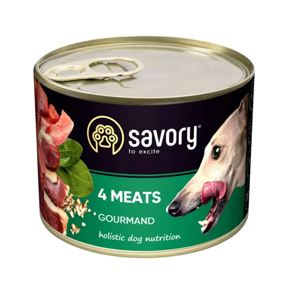 Фото Savory Dog Gourmand 4 вида мяса купити за ціною ₴121.00