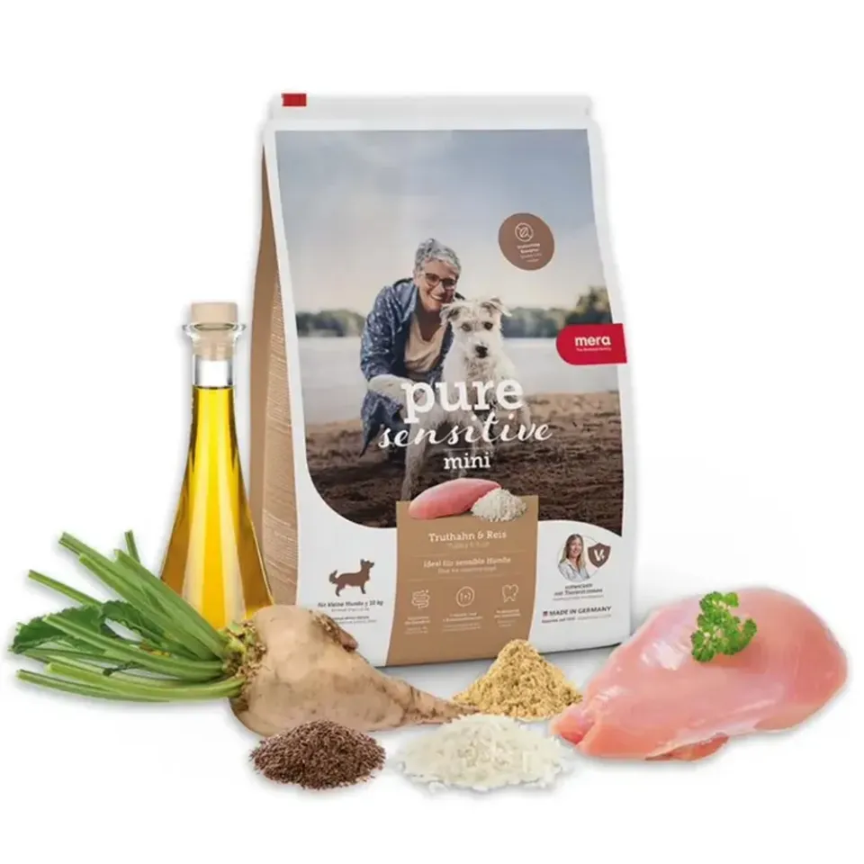 Фото Сухий корм Мера для собак MERA pure sensitive Mini ADULT Truthahn & Reis з індичкою та рисом купити за ціною ₴595.00