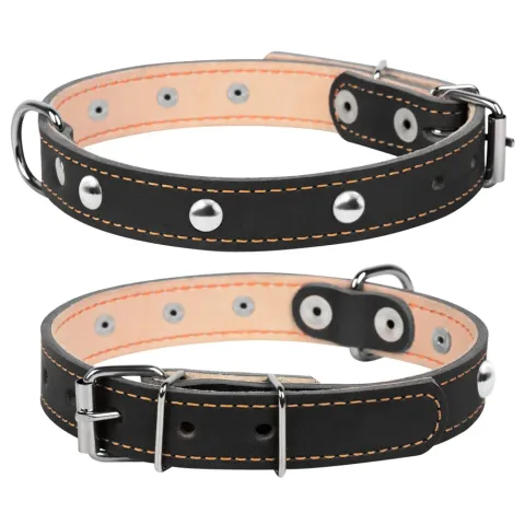 Нашийник "CoLLaR" подвійний з прикрасами (ширина 20мм, довжина 32-40см) чорний купити за ціною ₴292.00