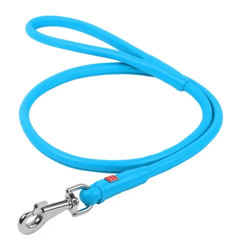 Повідець для собак шкіряний WAUDOG Glamour круглий, Д 13 мм, Дов 122 см блакитний купити за ціною ₴834.30