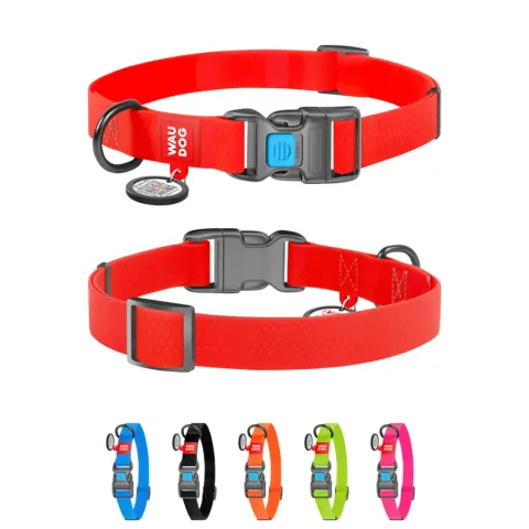 Нашийник для собак водостійкий WAUDOG Waterproof c QR паспортом, пластикова пряжка-фастекс, Ш 20 мм, Дов 28-40 см, червоний купити за ціною ₴236.00
