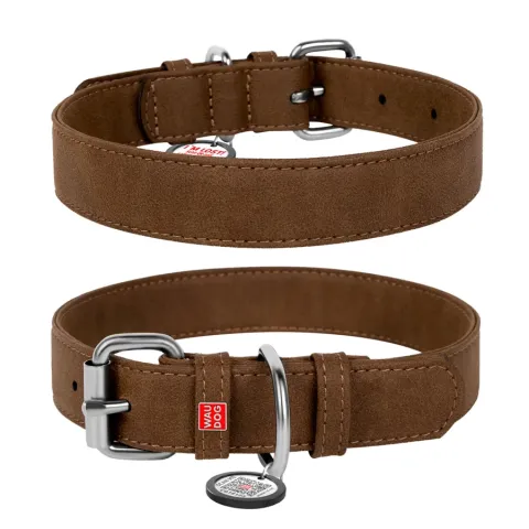 Нашийник для собак зі штучної шкіри WAUDOG Eco з QR паспортом, Ш 25 мм, Дов 38-49 см коричневий купити за ціною ₴227.00