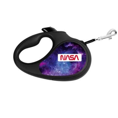 Повідець-рулетка для собак WAUDOG R-leash, малюнок "NASA21", S, до 15 кг, 5 м, світловідбиваюча стрічка чорний купити за ціною ₴584.77