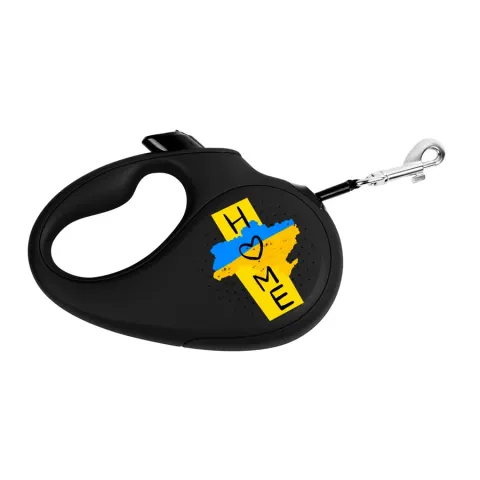 Повідець-рулетка для собак WAUDOG R-leash, малюнок "Дім", L, до 50 кг, 5 м, світловідбиваюча стрічка чорний купити за ціною ₴869.20