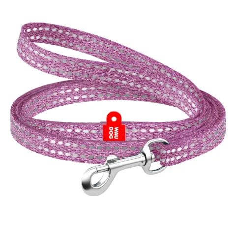 Повідець для котів та дрібних порід собак з відновленої бавовни WAUDOG Re-cotton світловідбиваючий, XS, Ш 10 мм, Д 200 см фіолетовий купити за ціною ₴207.00