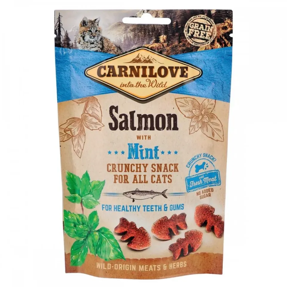 Фото Карнілав для котів Ласощі Carnilove Cat Crunchy Snack з лососем та м'ятою, 50г купити за ціною ₴129.00