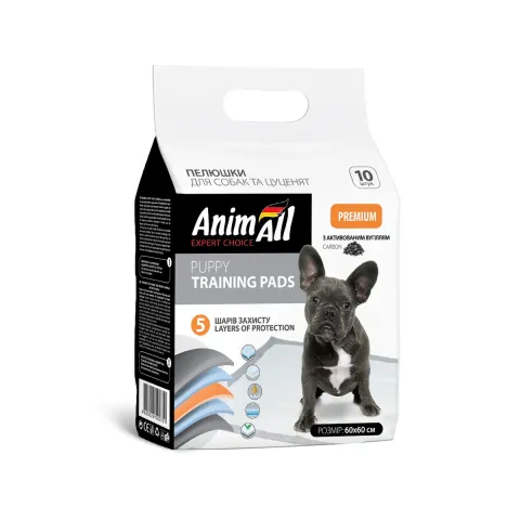 Пелюшки AnimAll 60х60 см з активованим вугіллям, 10штук купити за ціною ₴213.00