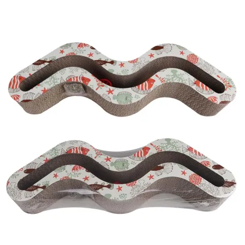 Кігтеточка Eastland для котів Хвиля з котячою м'ятою паперова, 49,5*15*7см купити за ціною ₴448.00