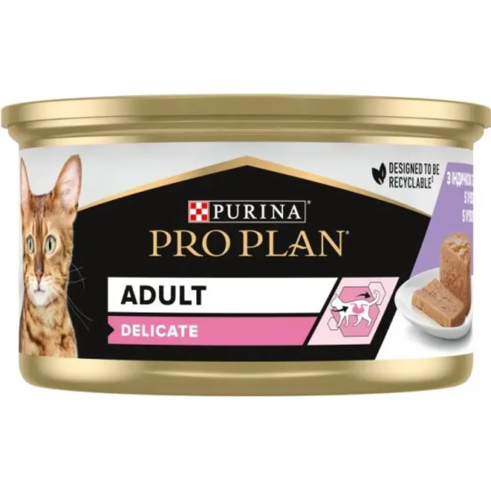 Фото ProPlan Adult Delicate Digestion мус з індичкою 85 г купити за ціною ₴44.00
