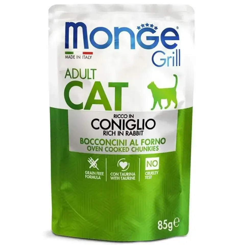 Фото Корм вологий для котів Монж Monge Cat GRILL Adult кролик купити за ціною ₴47.00
