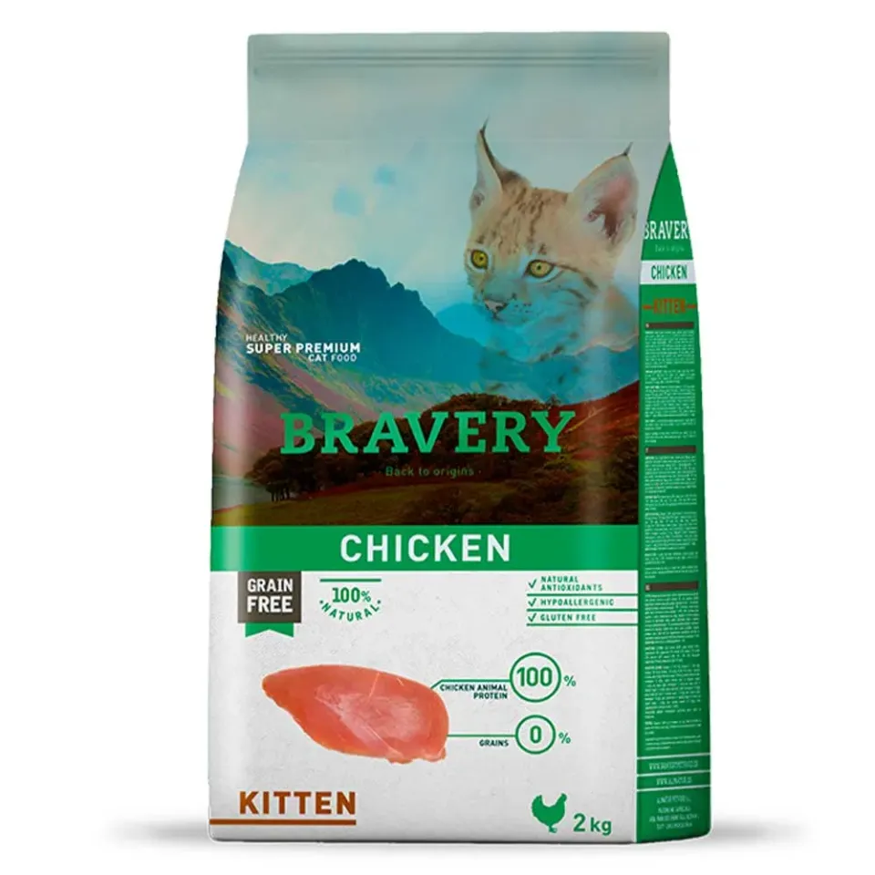 Фото Сухий корм  для кошенят Брейвері BRAVERY Chicken Cat Kitten з куркою купити за ціною ₴1345.00