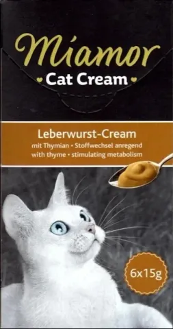 Кремові ласощі для котів Міамор Miamor Leberwurst Cat Cream з лівером, 1 стік купити за ціною ₴30.00