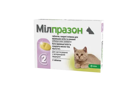 Мілпразон таблетки  для котів 2х4мг/10мг (2 шт.) купити за ціною ₴231.00