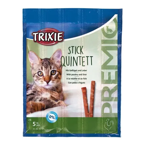 Ласощі Trixie для котів Тріксі Преміо "Quadro-Sticks" палички домашня птиця/печінка 5г * 5шт/упак купити за ціною ₴89.00