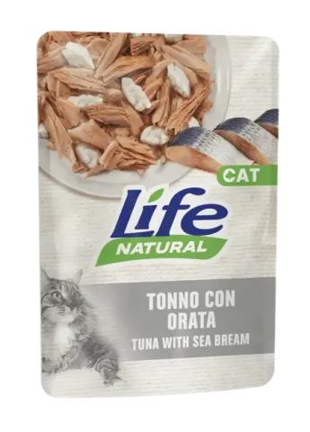 Вологий корм для котів Лайфкет LifeCat з тунцем та дорадою (пауч) купити за ціною ₴73.00