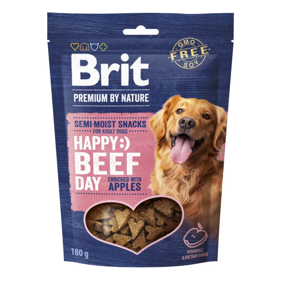 Фото Ласощі Brit Premium Семі-мойст Снекс Біф напіввологі д/cобак з яловичиною і яблуками 180 г купити за ціною ₴199.00