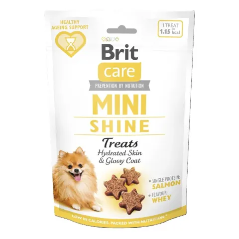 Ласощі Бріт Brit Care Міні Трітс Шайн д/собак малих порід д/блискучої шерсті лосось 50 г купити за ціною ₴179.00