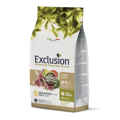 Ексклюжн Exclusion Adult Lamb Medium Breed корм для дорослих собак середніх порід з ягням 3 кг купити за ціною ₴1395.00