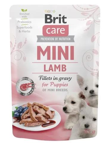 Бріт Кеа для собак вологий  Корм Brit Care Mini pouch з філе ягняти в соусі 85г купити за ціною ₴65.00