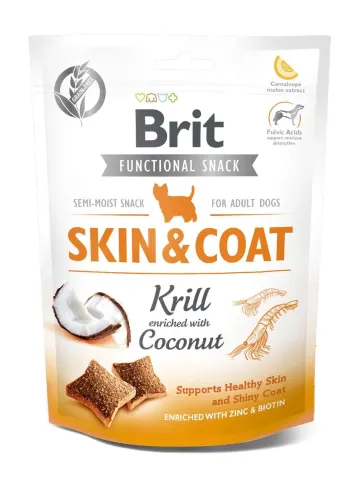 Бріт Кеа для собак Ласощі Brit Dog Functional Snack Skin & Coat з крилем та кокосом купити за ціною ₴259.00