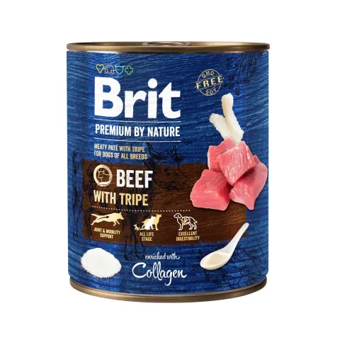 Бріт преміум корм вологий для собак Brit Premium by Nature з яловичиною та тельбухами купити за ціною ₴289.00