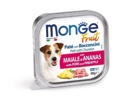 Корм вологий для собак Монж Monge Dog FRUIT зі свининою та ананасом купити за ціною ₴59.00