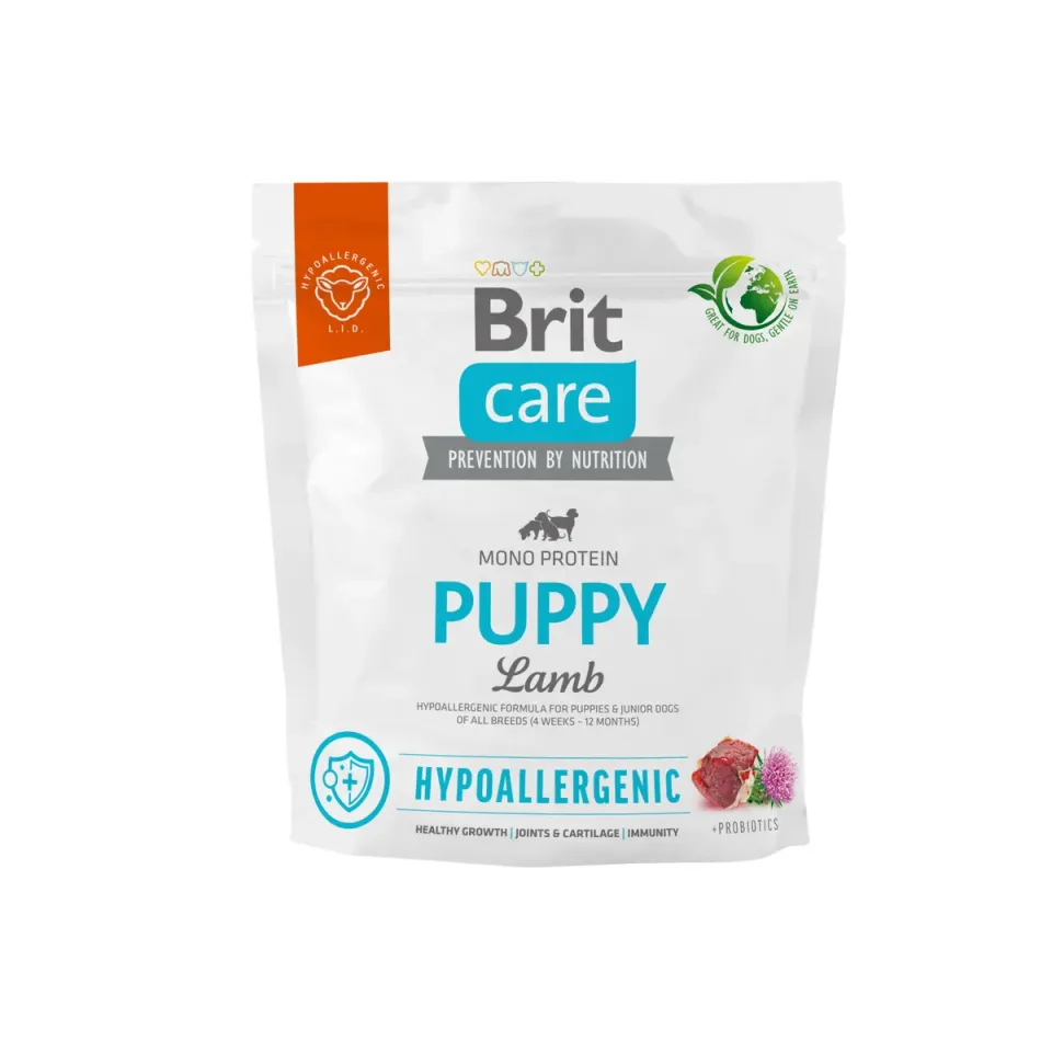 Фото Бріт Кеа для собак Корм для цуценят всіх порід Brit Care Dog Hypoallergenic Puppy з ягням купити за ціною ₴399.00