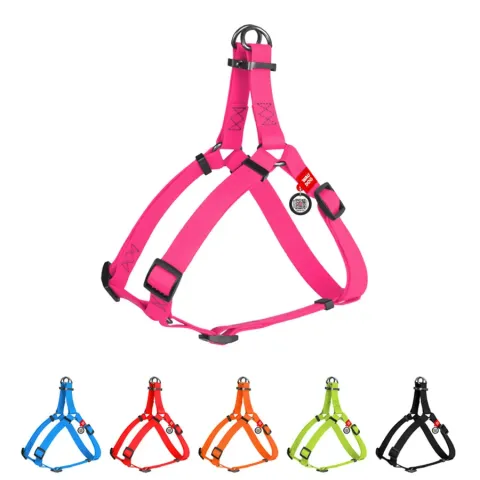 Шлея для собак водостійка WAUDOG Waterproof, c QR паспортом, металічна пряжка-фастекс, Ш 20 мм, Дов 50-80 см рожевий купити за ціною ₴936.00