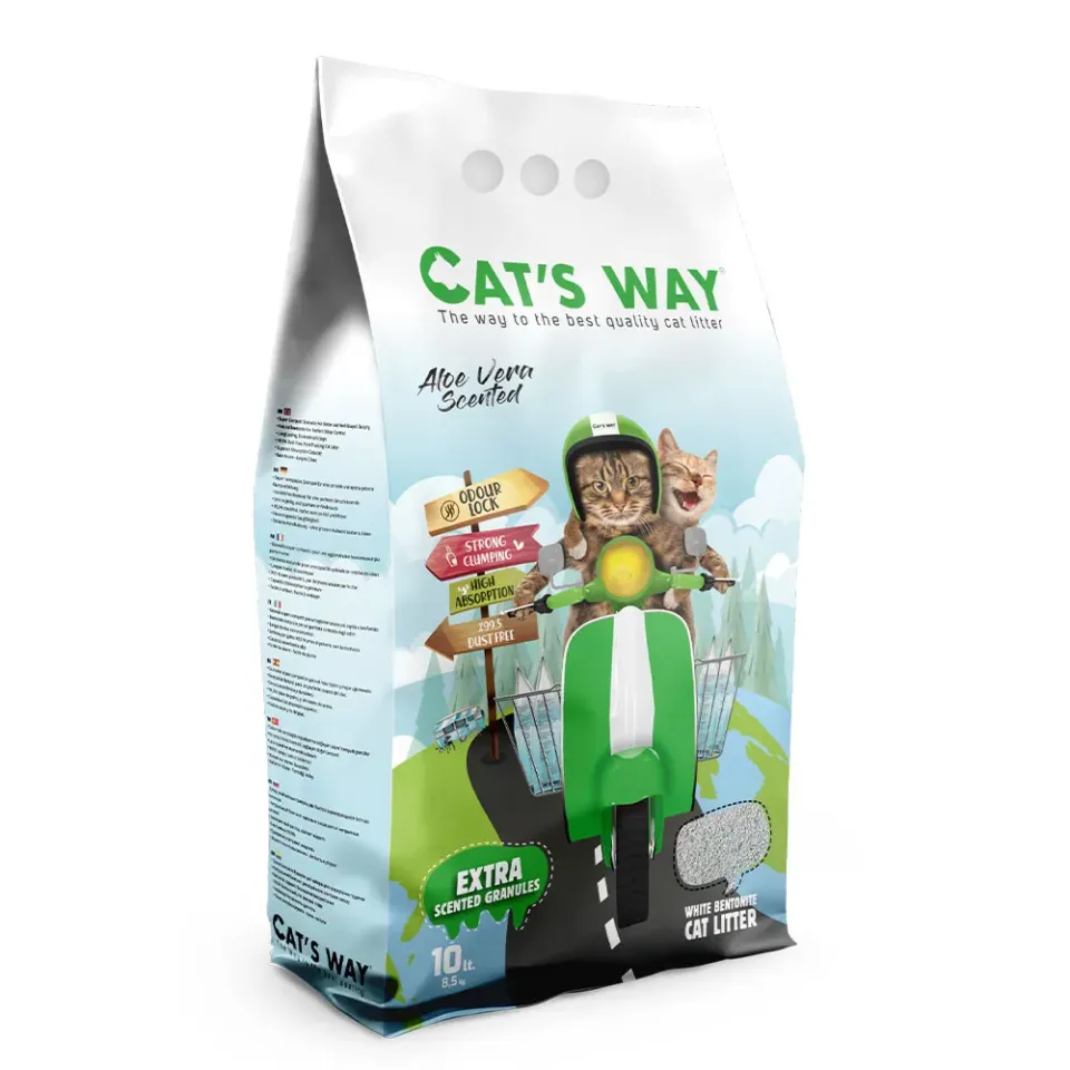 Фото Кетс вей алоє вера Бентонітовий наповнювач CAT'S WAY Aloe Vera купити за ціною ₴423.90