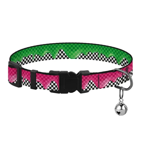 Нашийник для Котів BronzeDog Urban Art Нейлоновий з Пластиковою Пряжкою та Дзвіночком Піт-стоп  XS(49/8711) купити за ціною ₴88.20